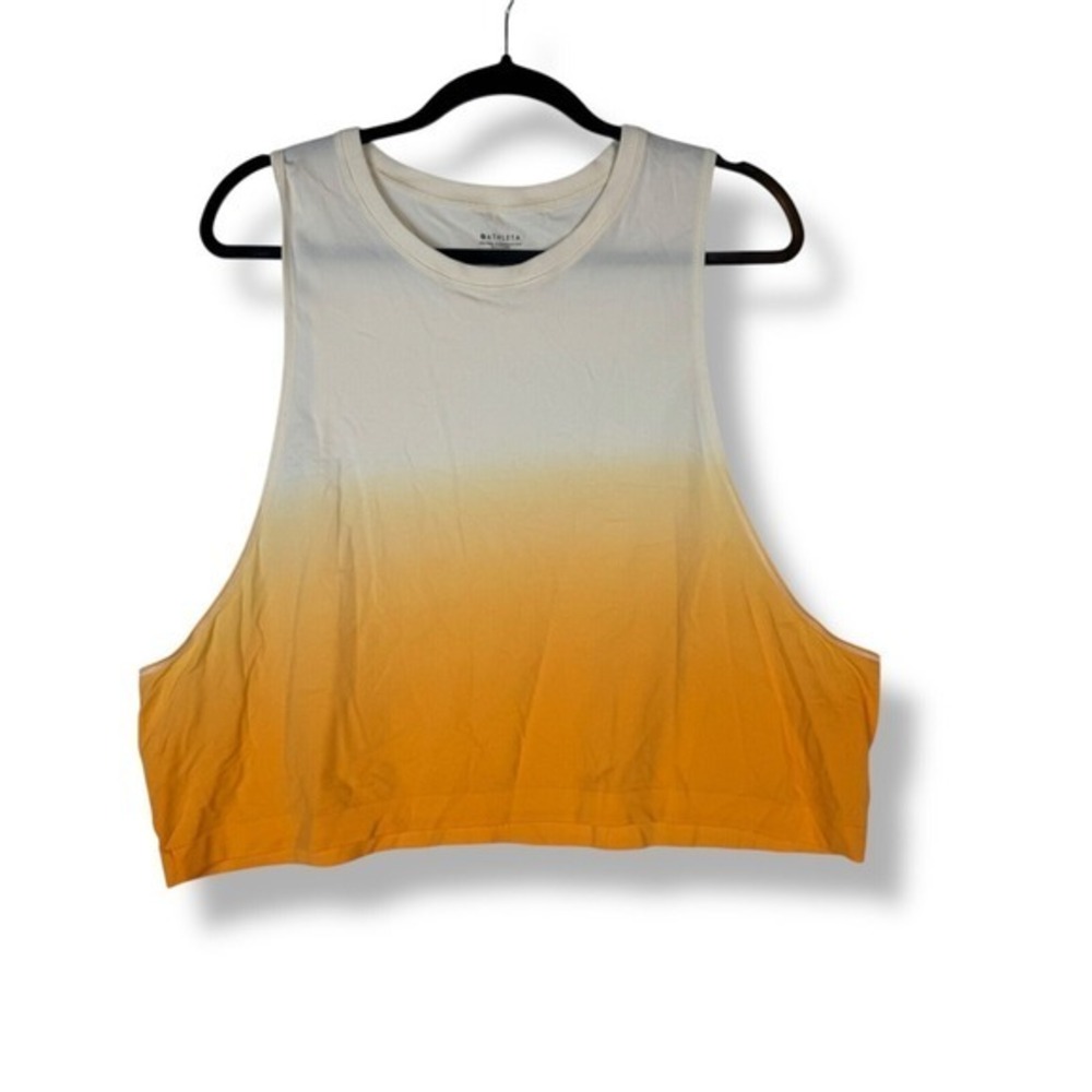 Athleta Sleeveless Crop Tank Top Womens‎ Size XL Ombre Yoga Athleisure Workout